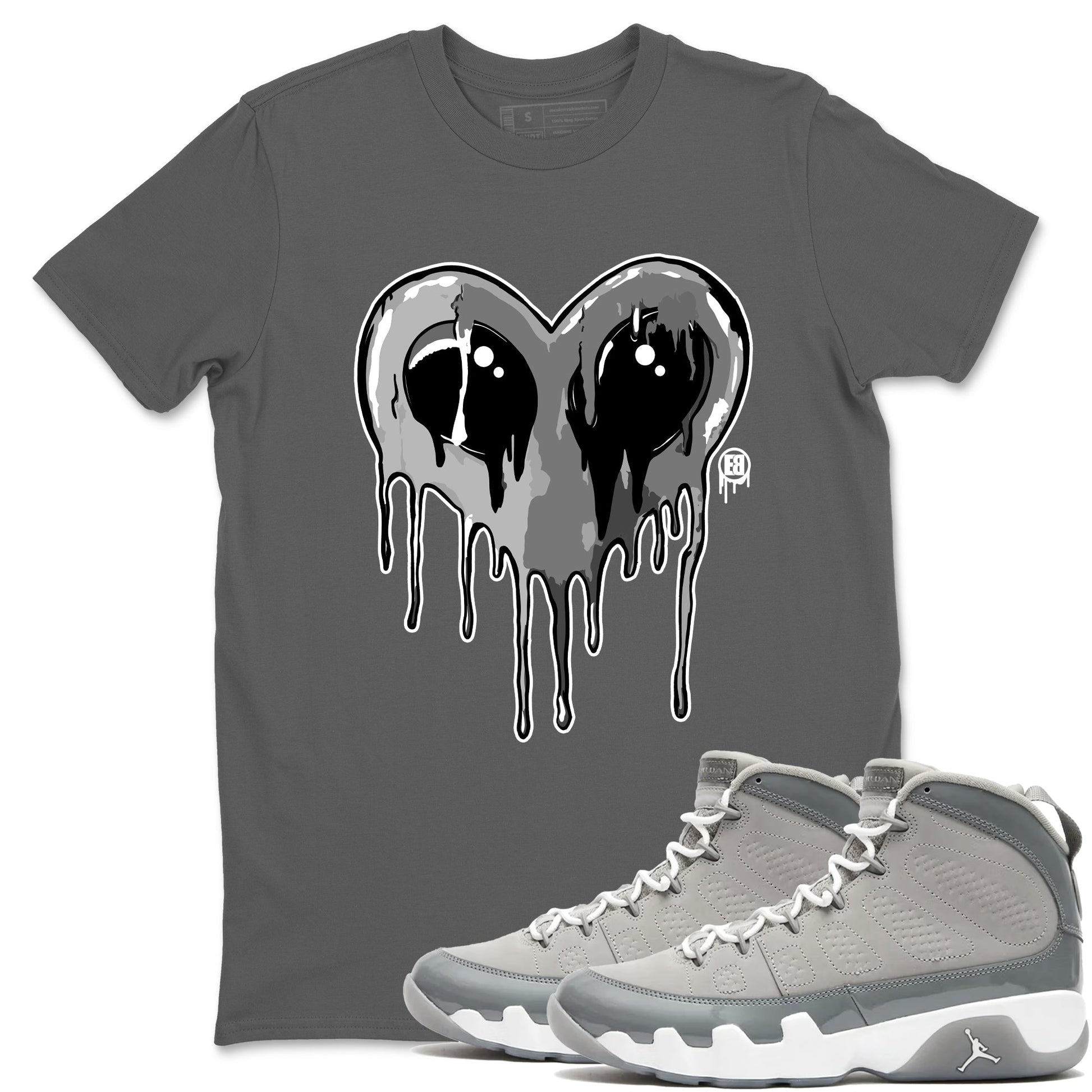 Heart Alien Sneaker Tees - Air Jordan 9 Cool Grey