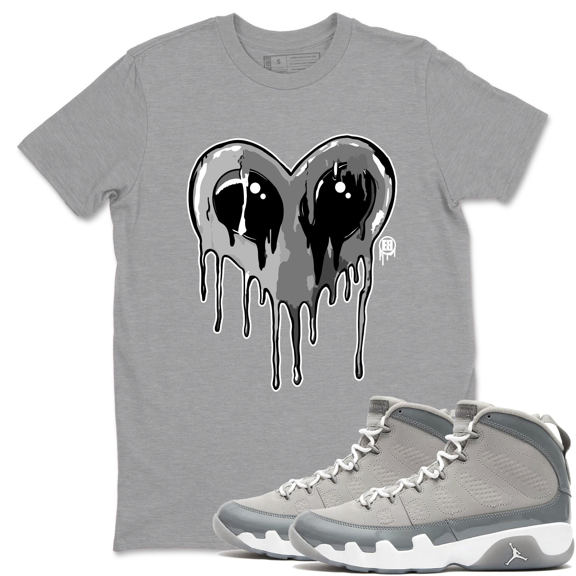Heart Alien Sneaker Tees - Air Jordan 9 Cool Grey