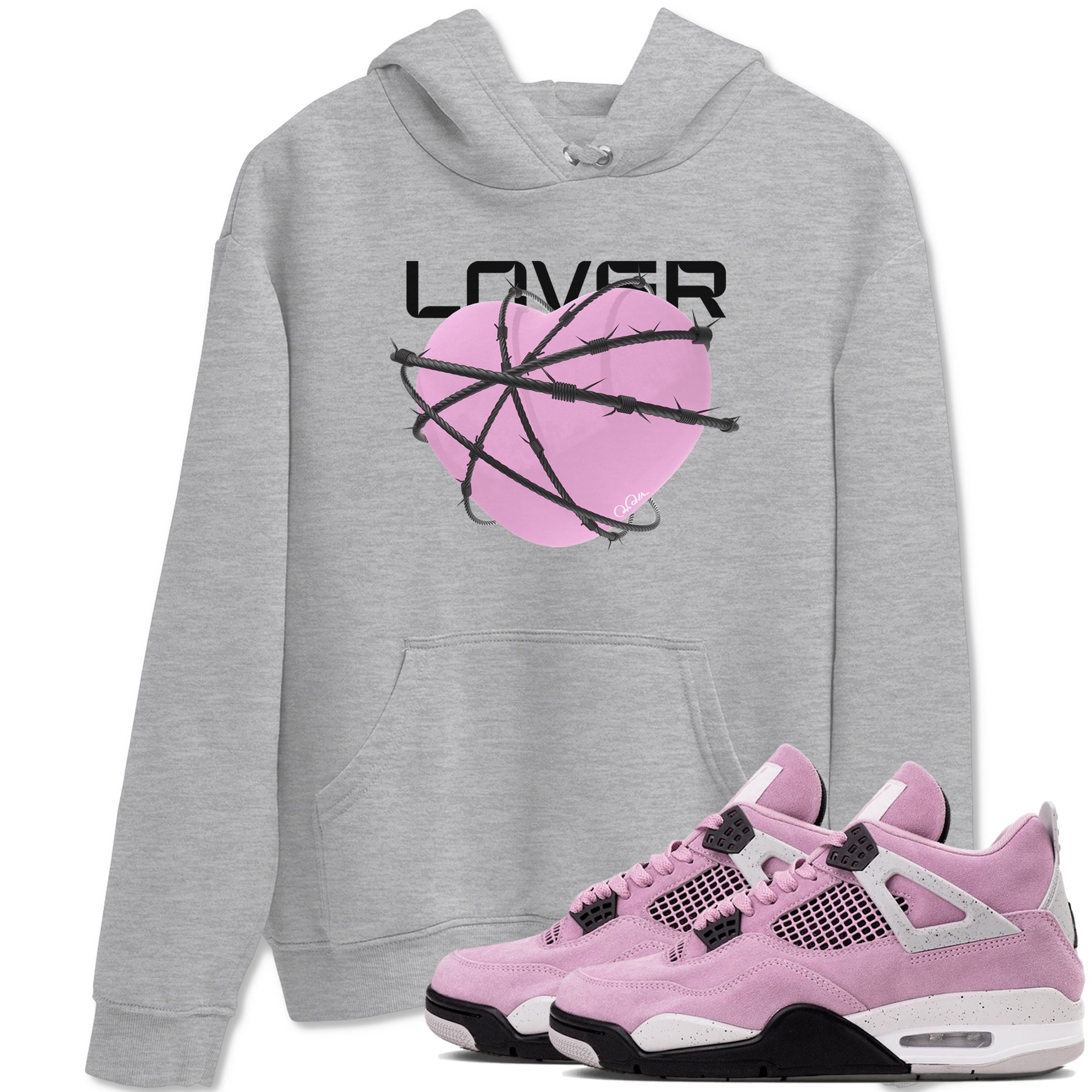 Heart Lover Sneaker Tees - Air Jordan 4 Orchid