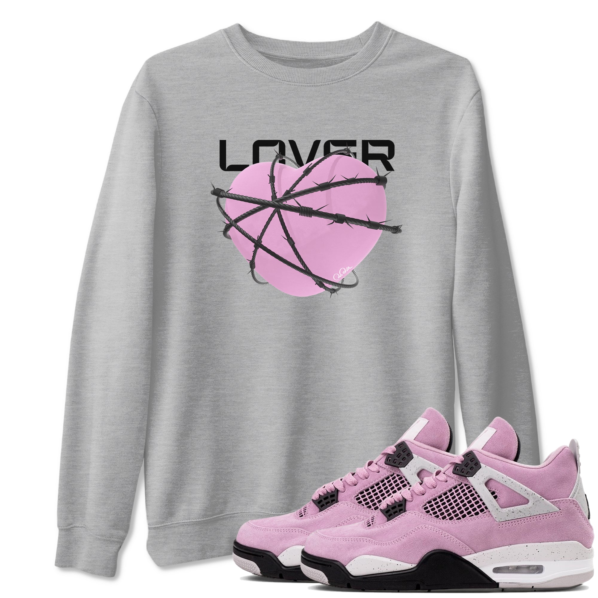 Heart Lover Sneaker Tees - Air Jordan 4 Orchid