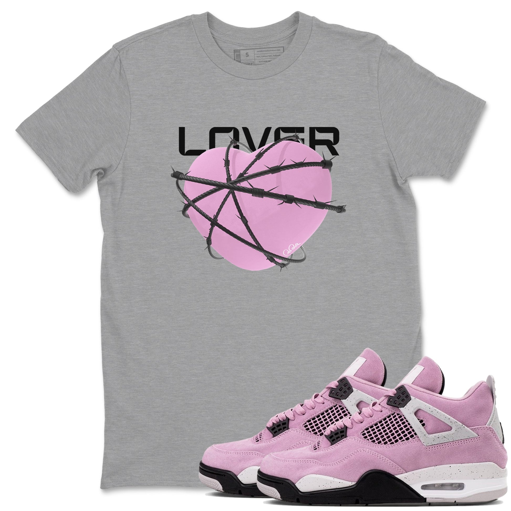 Heart Lover Sneaker Tees - Air Jordan 4 Orchid