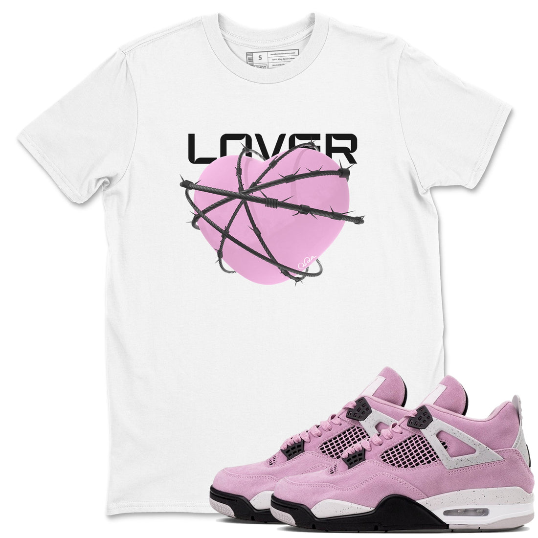 Heart Lover Sneaker Tees - Air Jordan 4 Orchid