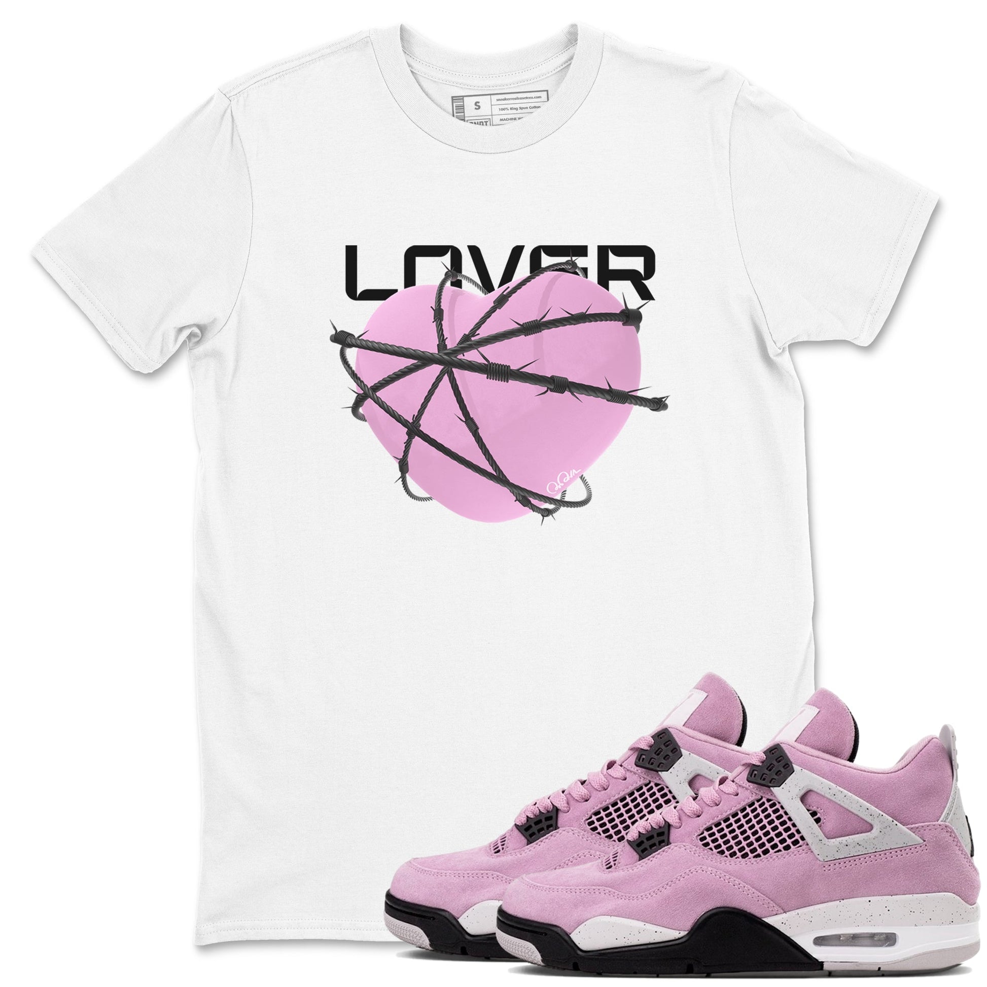 Heart Lover Sneaker Tees - Air Jordan 4 Orchid