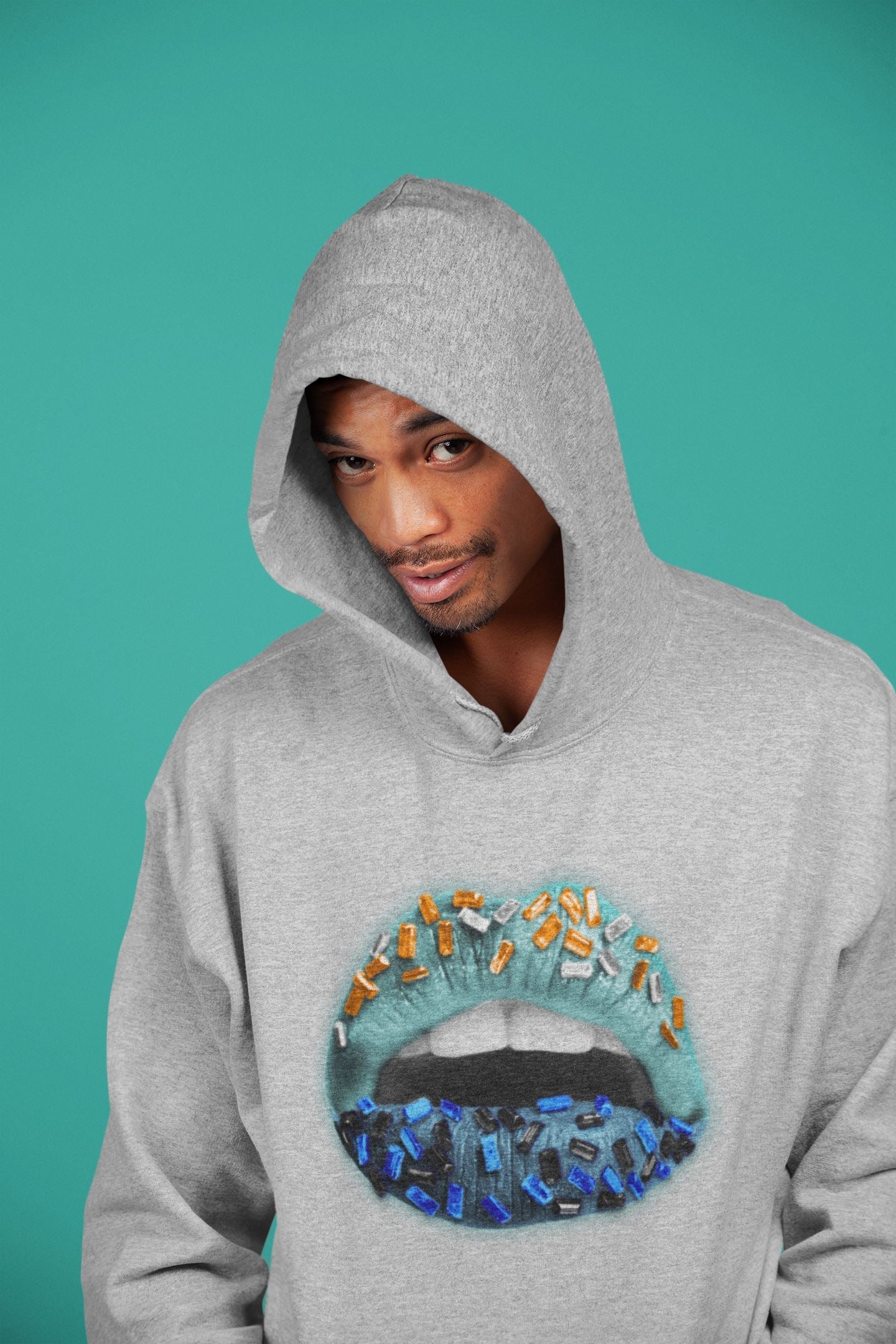 Lips Jewel Unisex Tops - Yeezy 700 Faded Azure