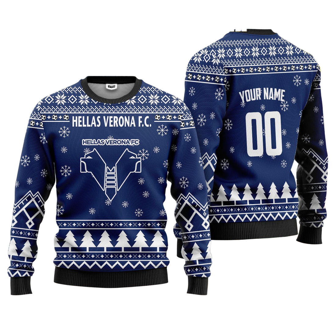 Hellas Verona FC Personalized Ugly Christmas Sweater Blue Version ? Usalast