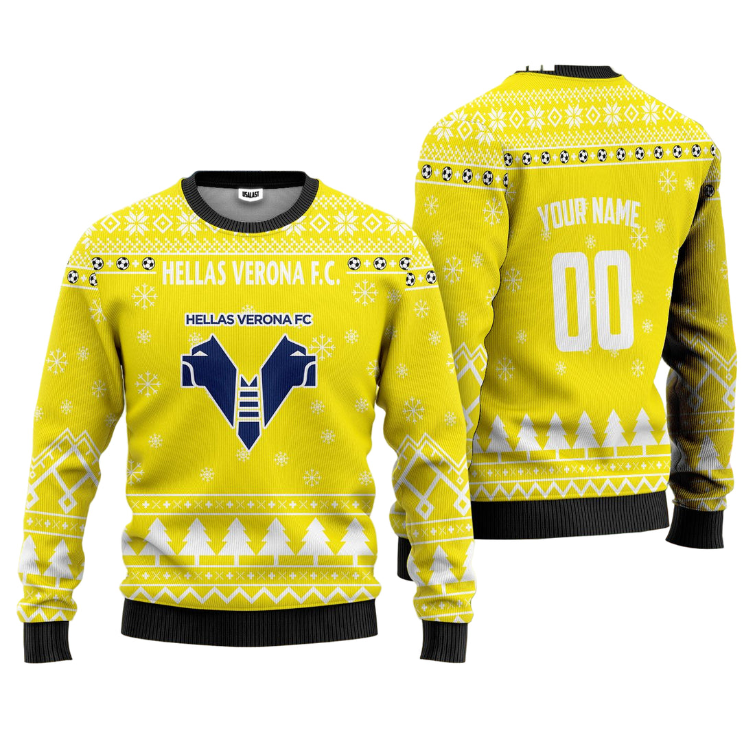 Hellas Verona FC Personalized Ugly Christmas Sweater Yelllow Version ? Usalast