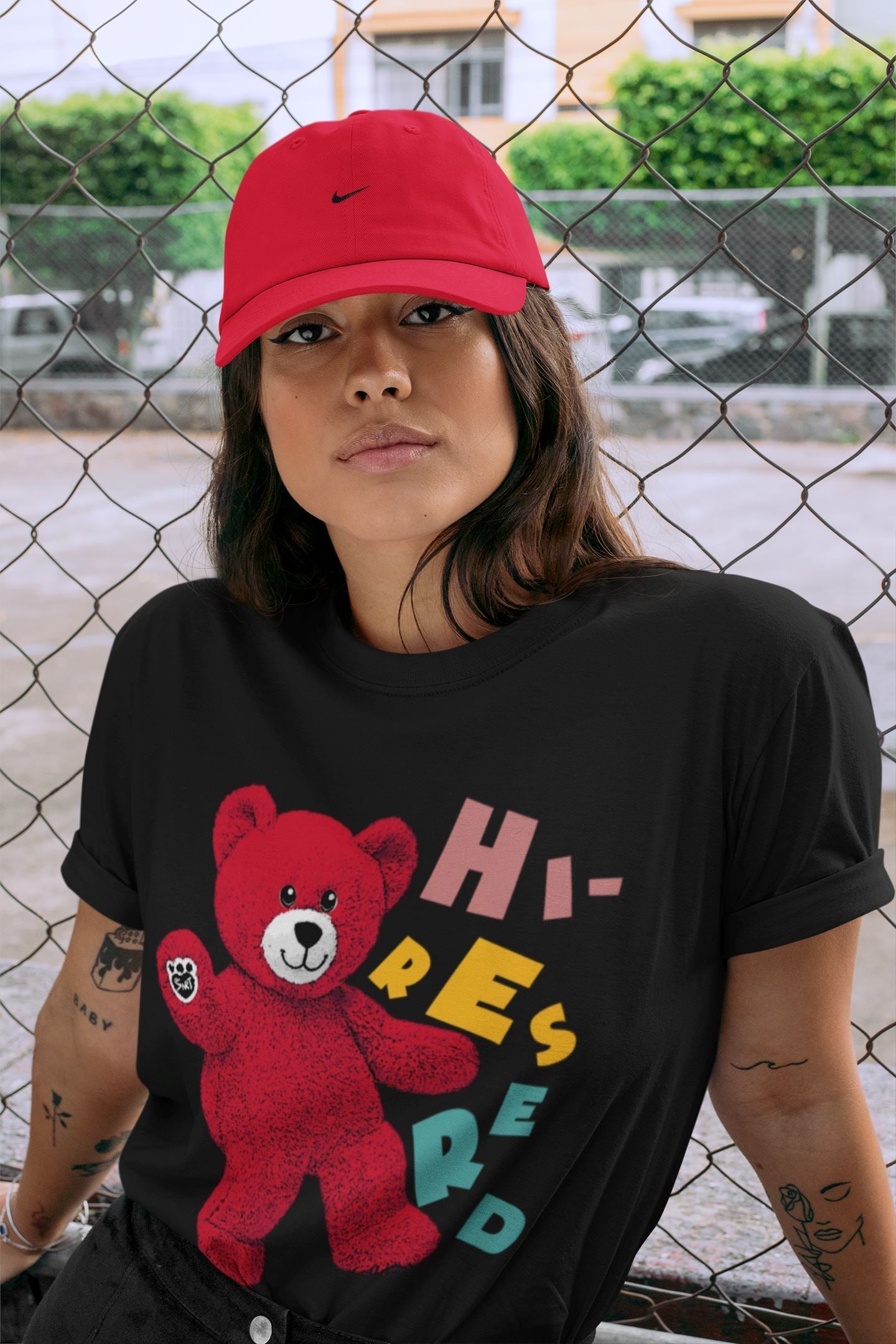 Hello Bear Unisex Tops - Yeezy 700 Hi-Res Red