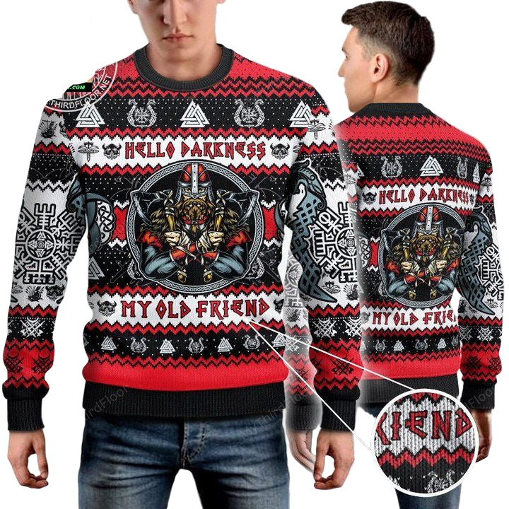 Hello Darkness My Old Friends Vikings Ugly Christmas Sweater ? Usalast