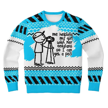 Helping My Girl With Her Only Funny 2022 Design 3d Ugly Christmas Sweater ? Usalast