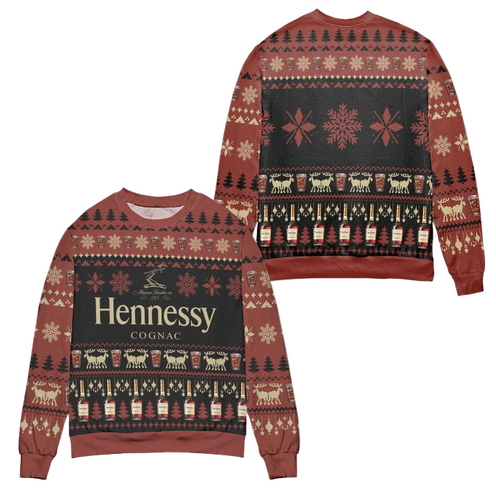 Hennessy Cognac Logo Christmas Pattern Ugly Christmas Sweater ? Red ? Usalast