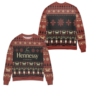 Hennessy Cognac Logo Christmas Pattern Ugly Christmas Sweater ? Red ? Usalast