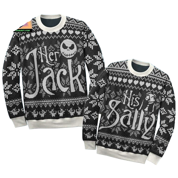 Her Jack And His Sally Couple Jack Sally 3d Ugly Christmas Sweater ? Usalast