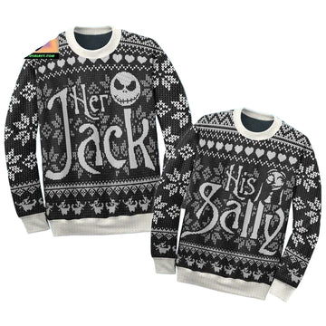 Her Jack And His Sally Couple Jack Sally 3d Ugly Christmas Sweater ? Usalast
