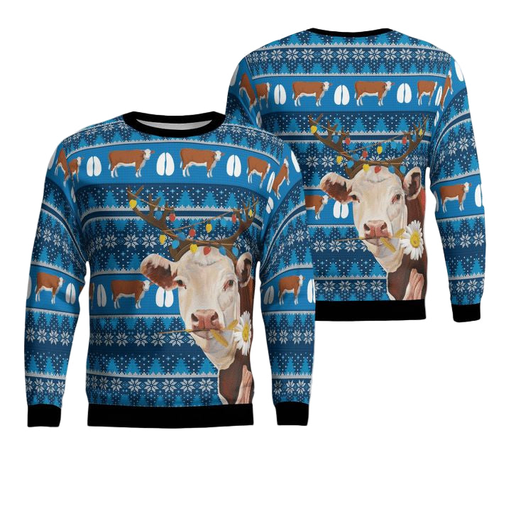 Hereford Cattle Christmas Sweater 3D ? Usalast