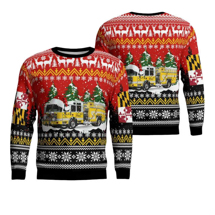 Hereford Volunteer Fire Company Christmas AOP Sweater ? Usalast
