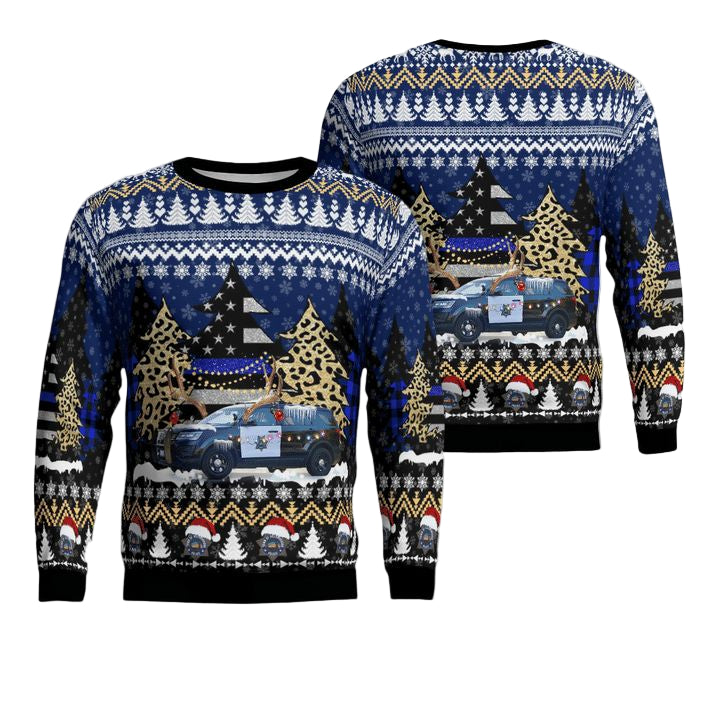 Hillsborough Police Department California Christmas AOP Sweater ? Usalast