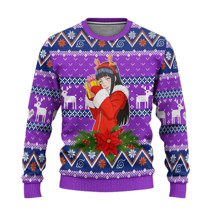 Hinata Hyuga Ugly Christmas Sweater Custom Naruto Anime Xmas Gift ? Usalast