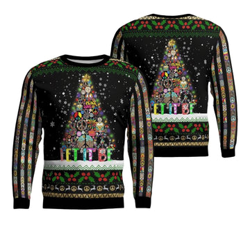 Hippie Let It Be Christmas AOP Sweater ? Usalast