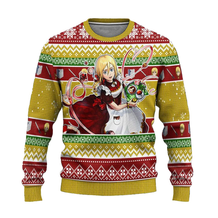Historia Reiss Attack on Titan Anime Ugly Christmas Sweater Xmas Gift ? Usalast