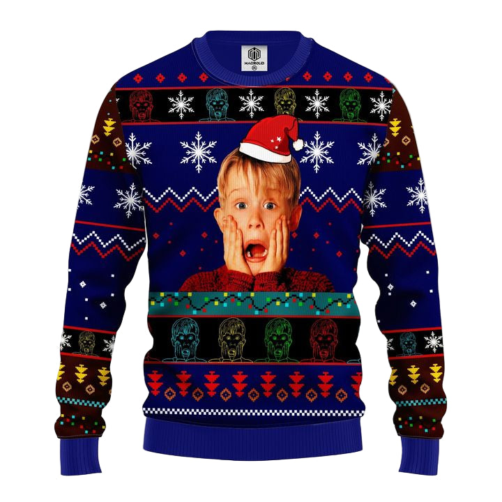 Home Alone Ugly Christmas Sweater Blue 1 Amazing Gift Idea Thanksgiving Gift ? Usalast