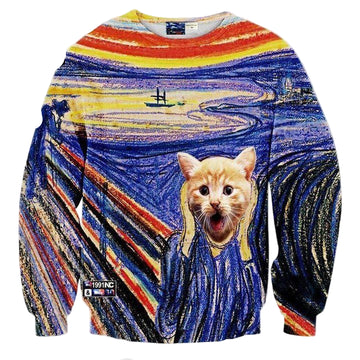Hot Model Men Women Hoodies Funny Print Animals Cat Colorful Striped 3D Sweaters Autumn Tops Sh5510 ? Usalast