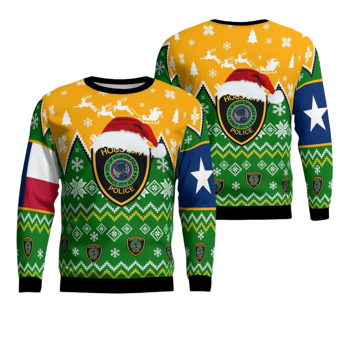 Houston Texas Houston Police Department Christmas Sweater 3D ? Usalast