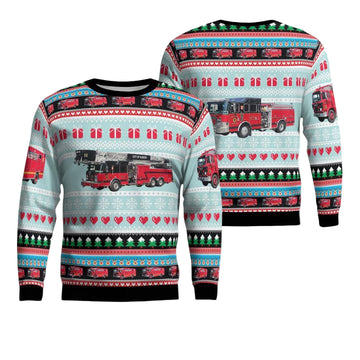 Hudson New York City of Hudson Fire Department Christmas Sweater 3D ? Usalast