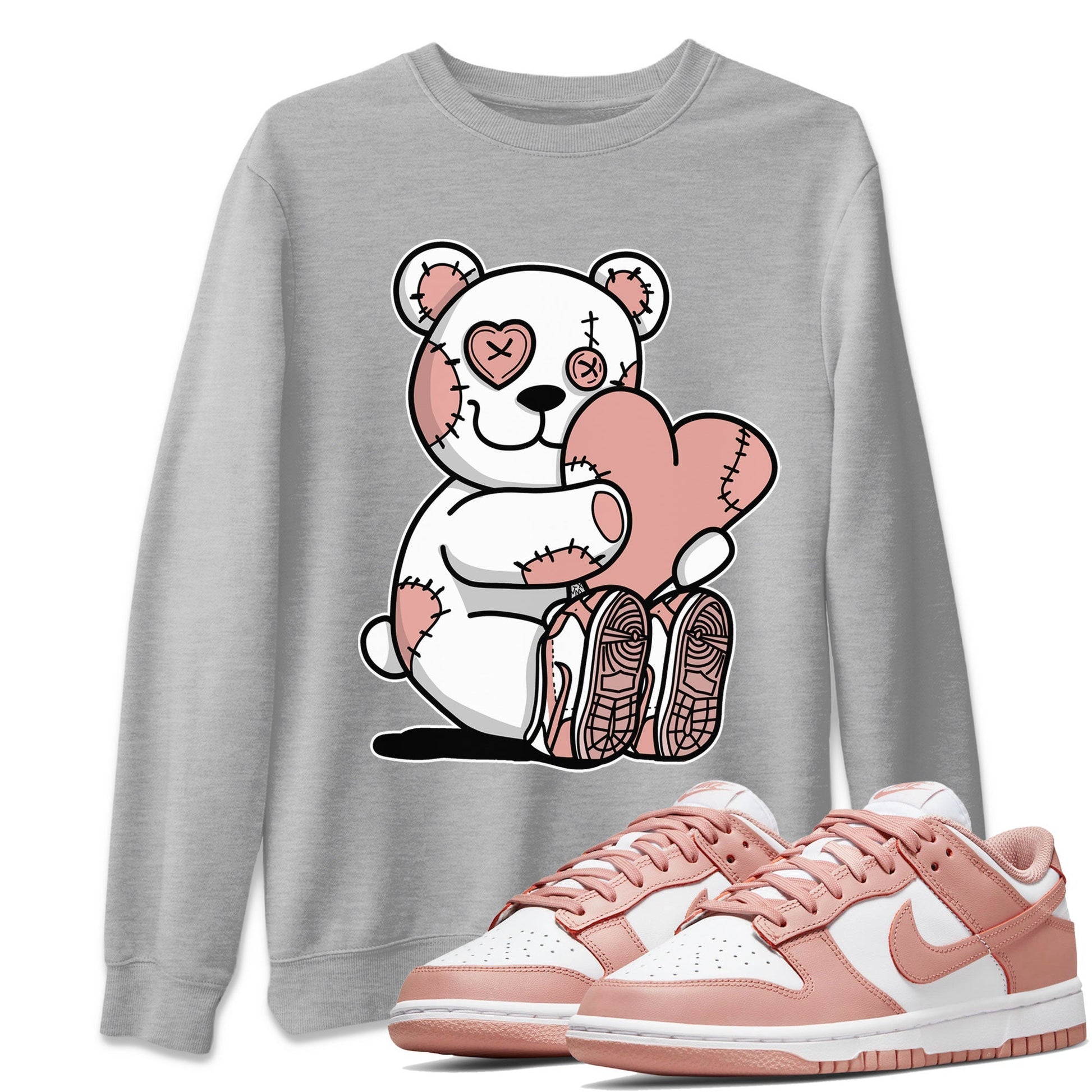 Hugging Bear Sneaker Tee - Dunk Rose Whisper