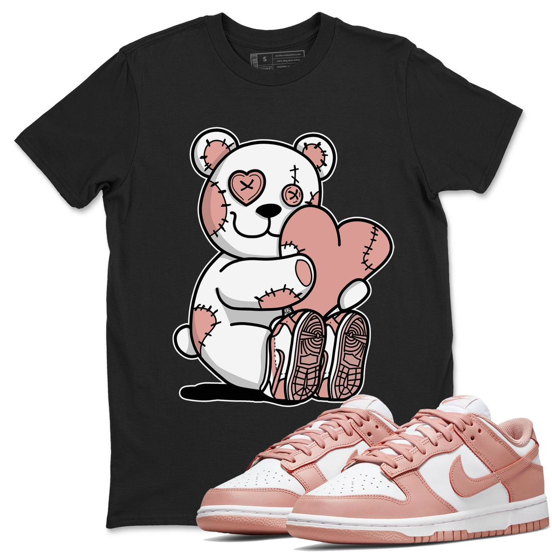 Hugging Bear Sneaker Tee - Dunk Rose Whisper