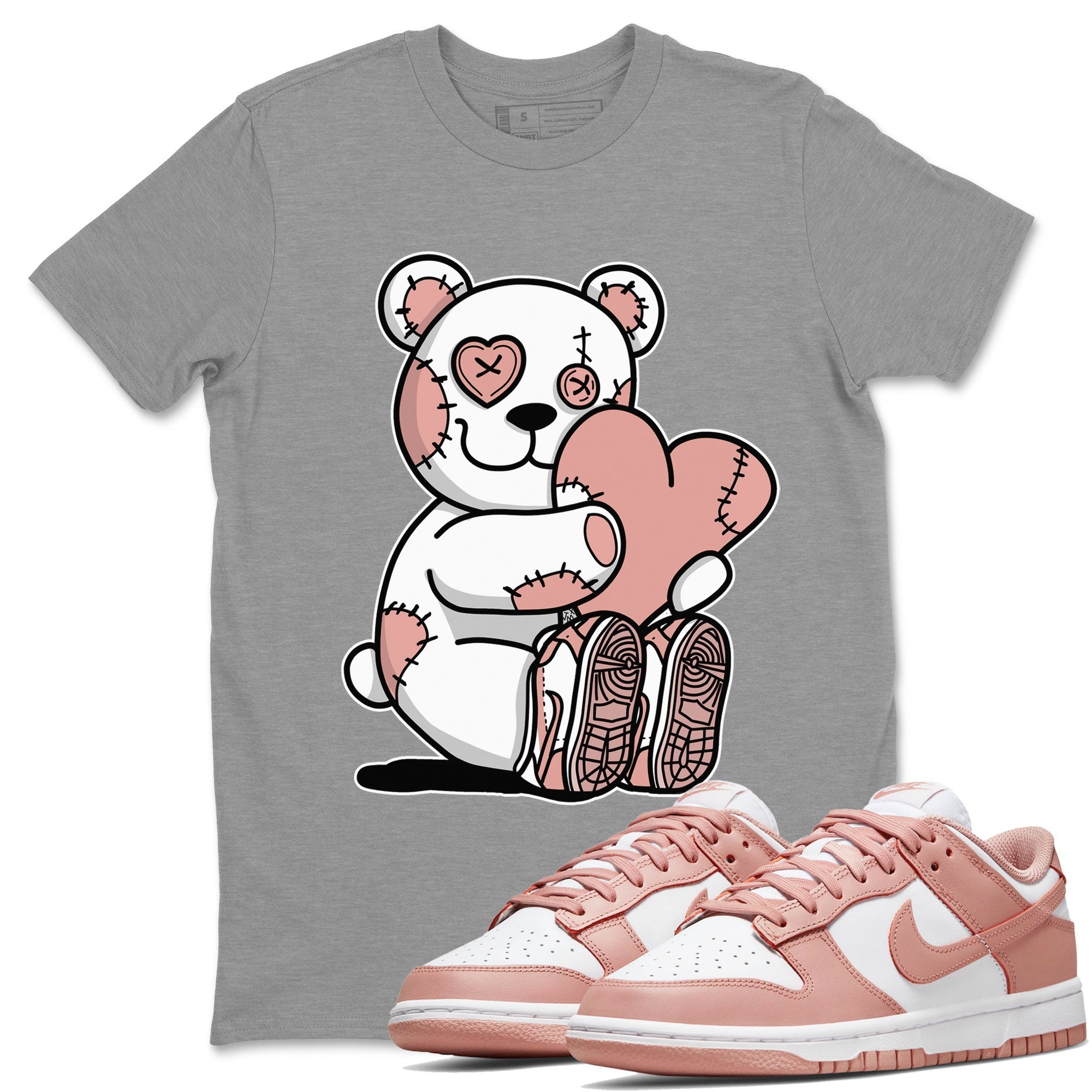 Hugging Bear Sneaker Tee - Dunk Rose Whisper