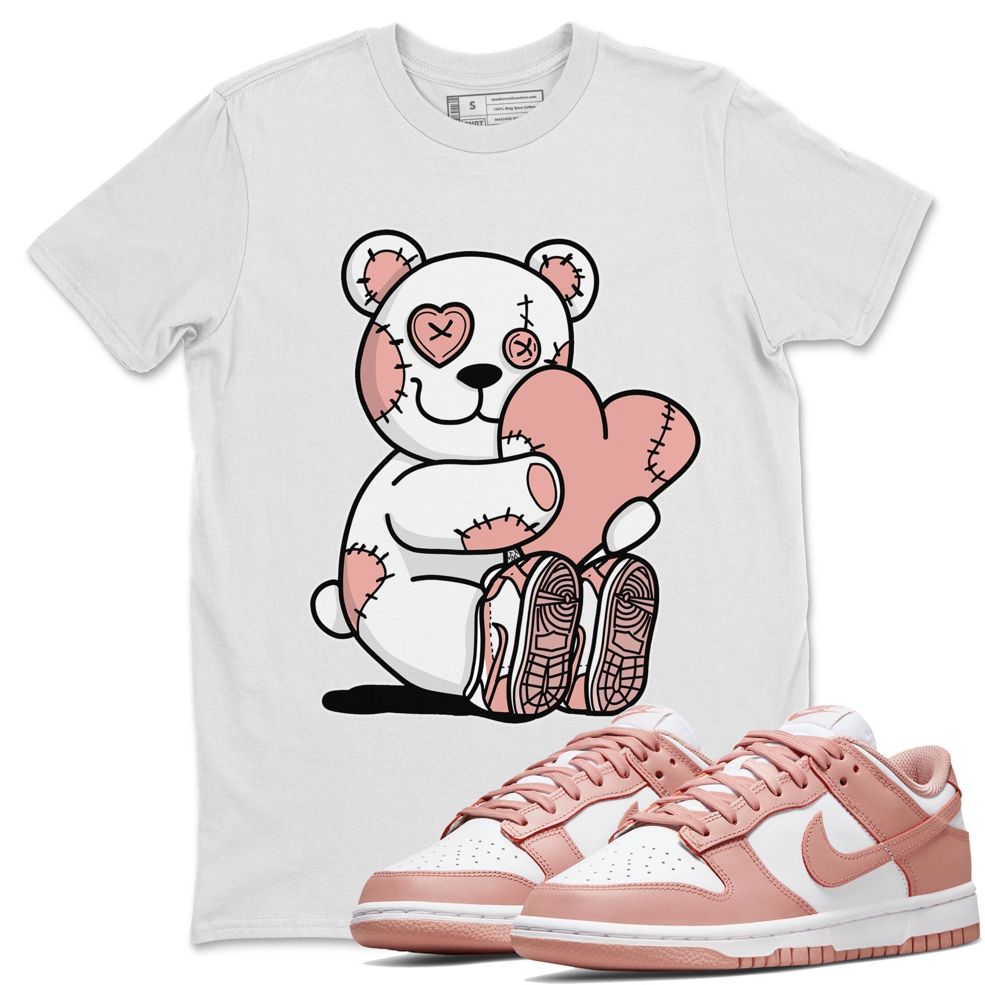 Hugging Bear Sneaker Tee - Dunk Rose Whisper