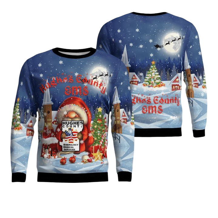 Hughes County Emergency Medical Service AOP Christmas Sweater ? CJ41 ? Usalast