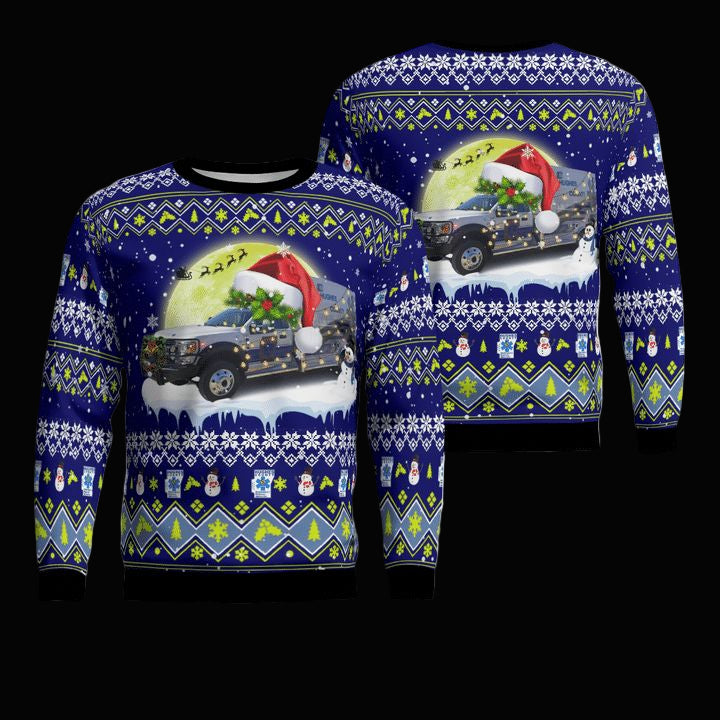 Hughes County Emergency Medical Service Christmas AOP Sweater ? ZD51 ? Usalast