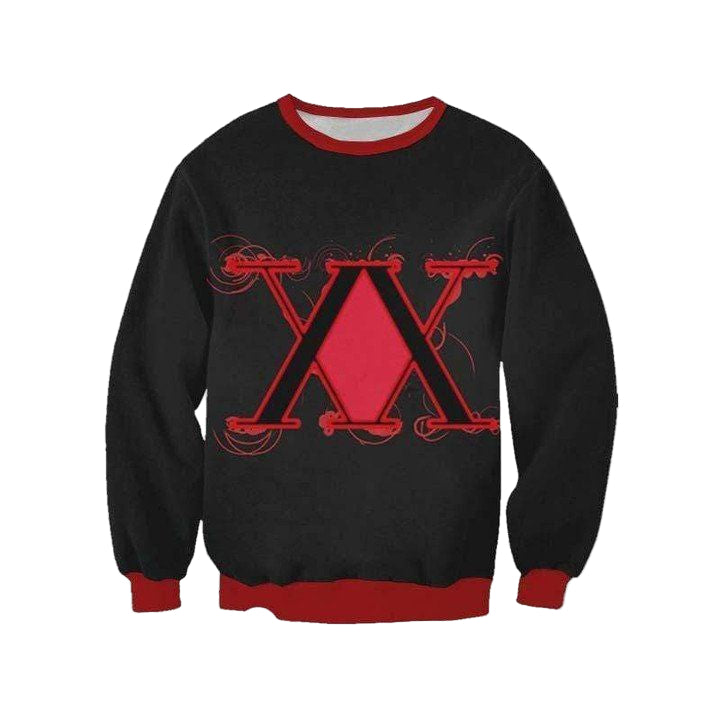 Hunter X Hunter Logo Red Sweater ? Hunter X Hunter 3D Printed Sweater Sh9825 ? Usalast