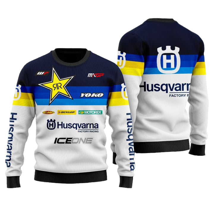 Husqvarna Factory Racing White Ugly Sweater ? Usalast