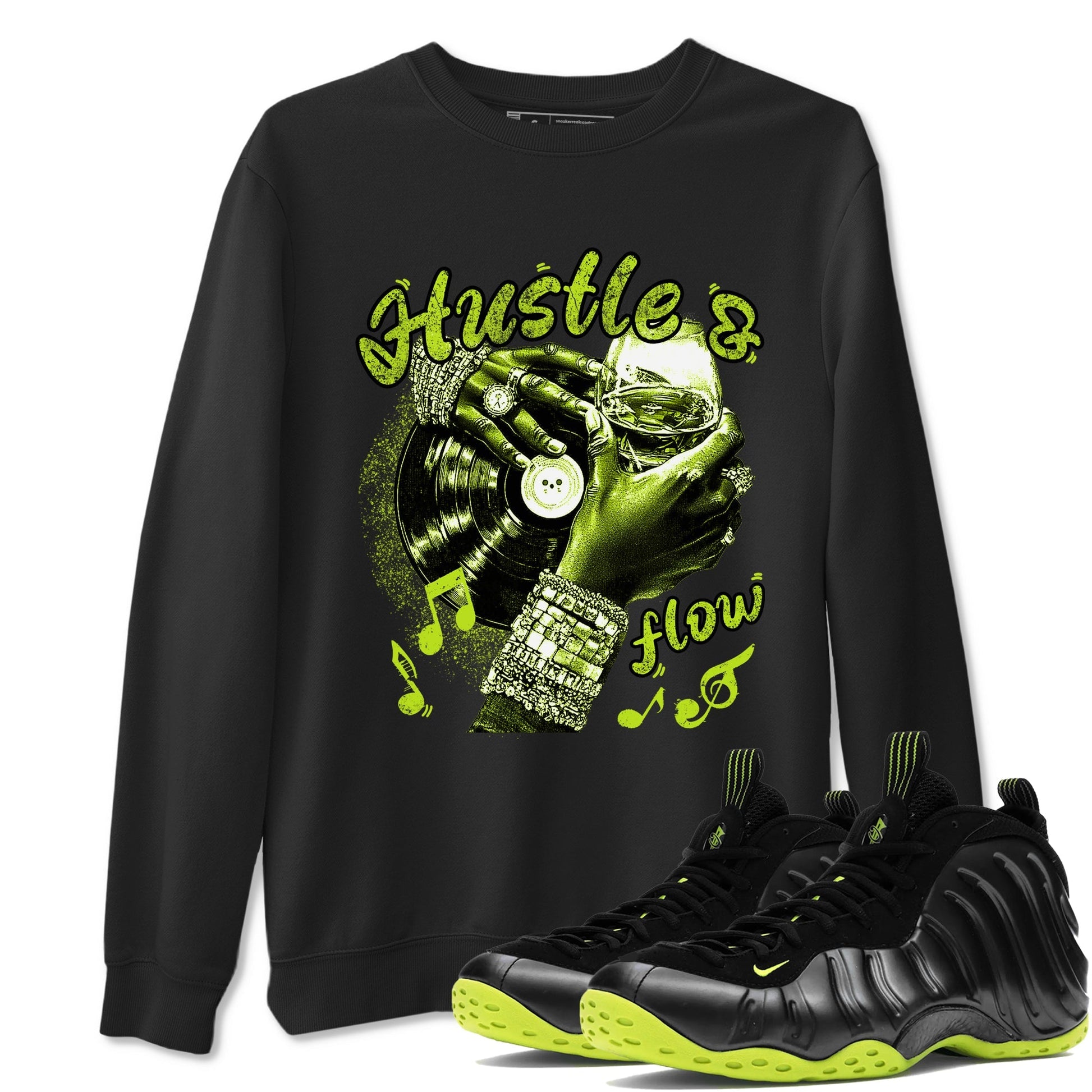 Hustle and Flow Sneaker Tees - Air Foamposite One Black Volt