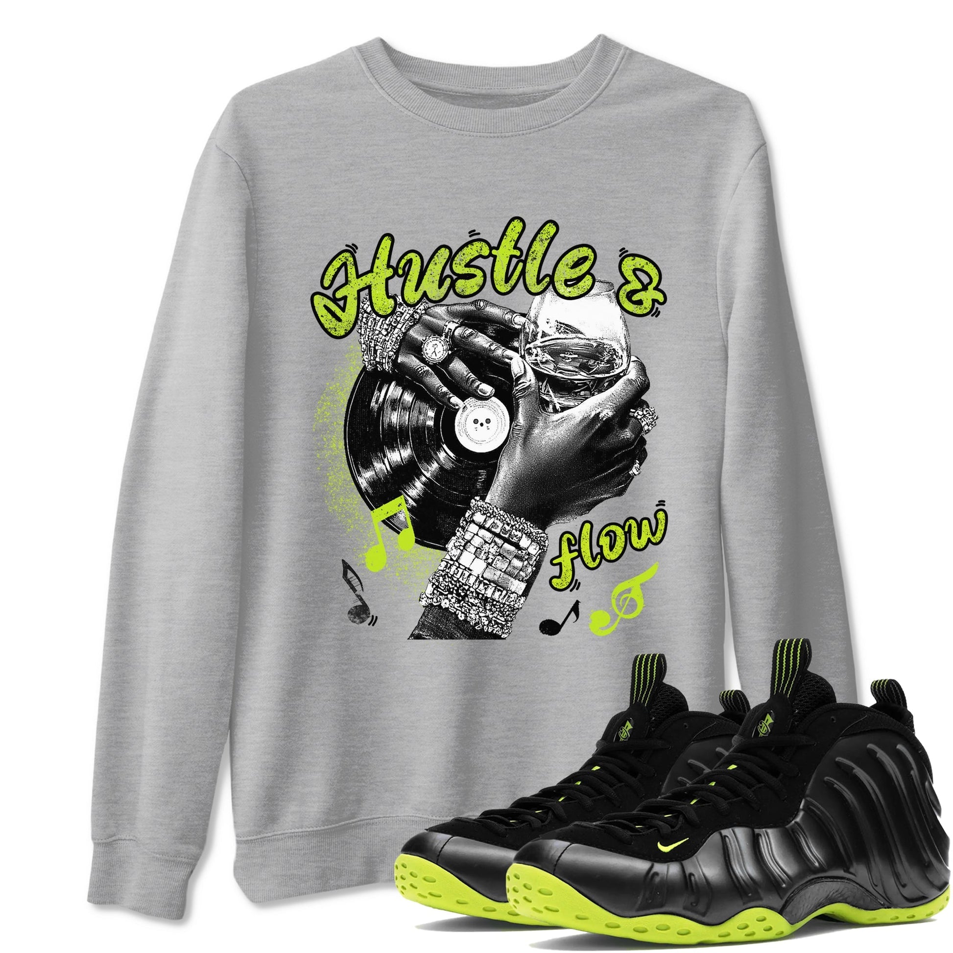 Hustle and Flow Sneaker Tees - Air Foamposite One Black Volt