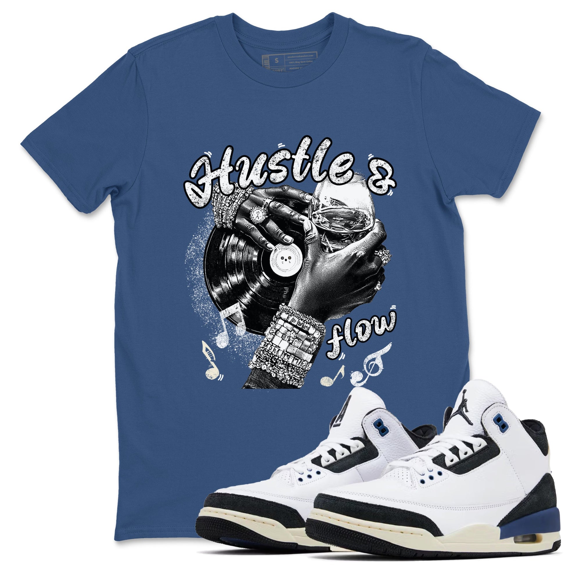 Hustle and Flow Sneaker Tees - Air Jordan 3 A Ma Maniere x Diffused Blue