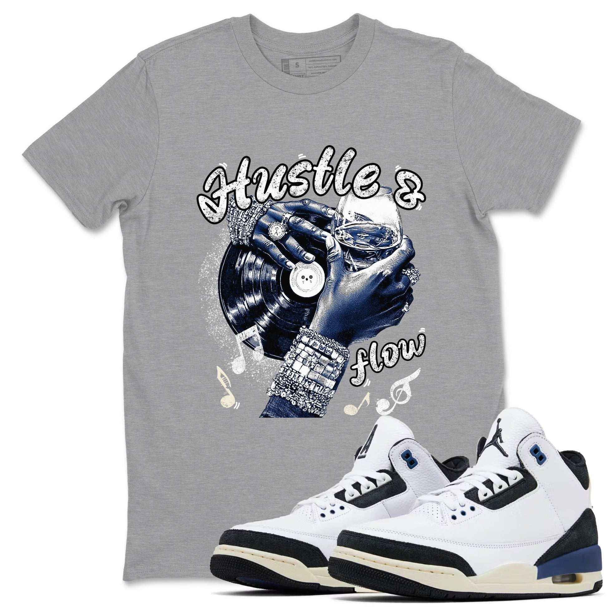 Hustle and Flow Sneaker Tees - Air Jordan 3 A Ma Maniere x Diffused Blue
