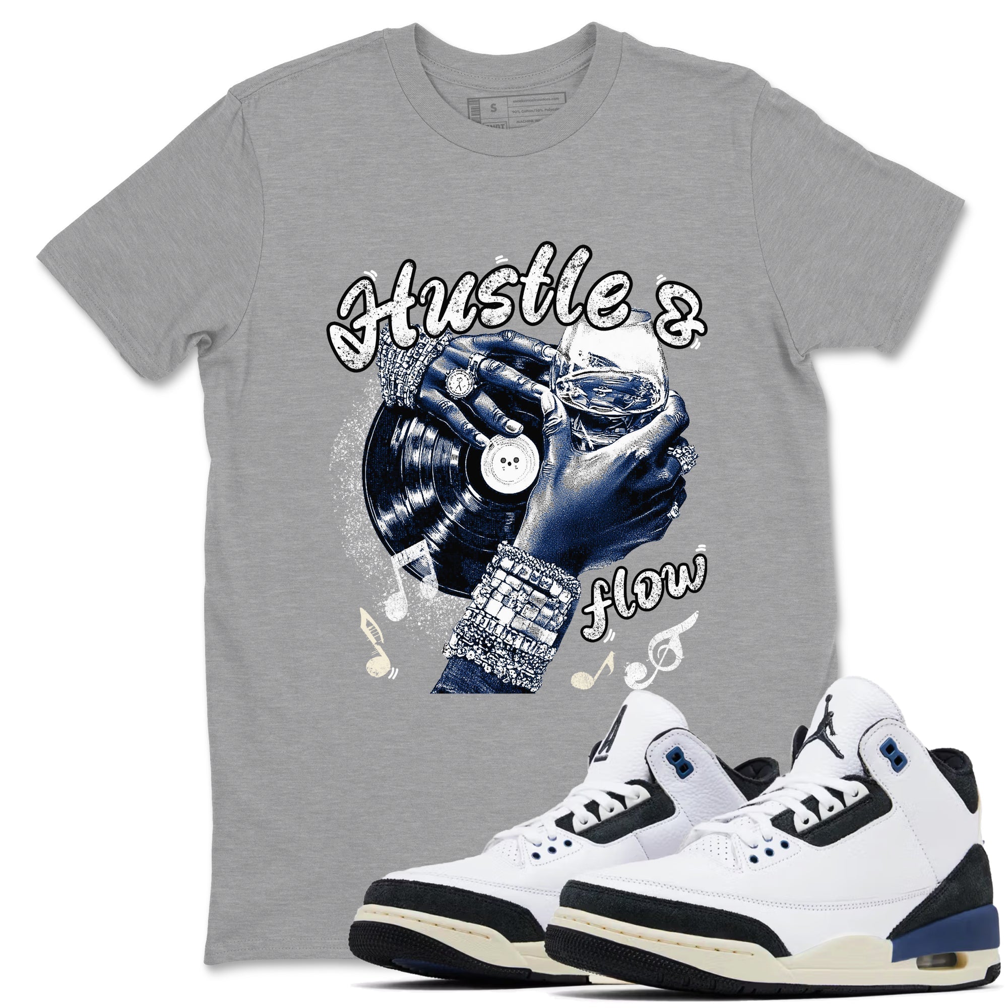 Hustle and Flow Sneaker Tees - Air Jordan 3 A Ma Maniere x Diffused Blue
