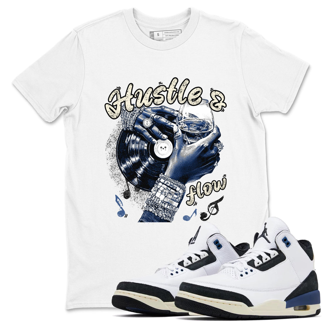 Hustle and Flow Sneaker Tees - Air Jordan 3 A Ma Maniere x Diffused Blue