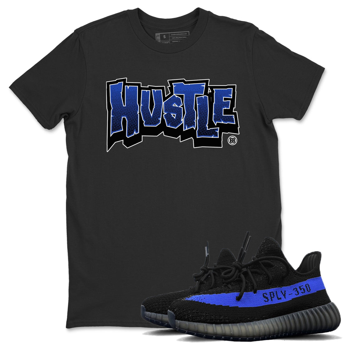 Hustle Graffiti Unisex Tops - Yeezy 350 Dazzling Blue