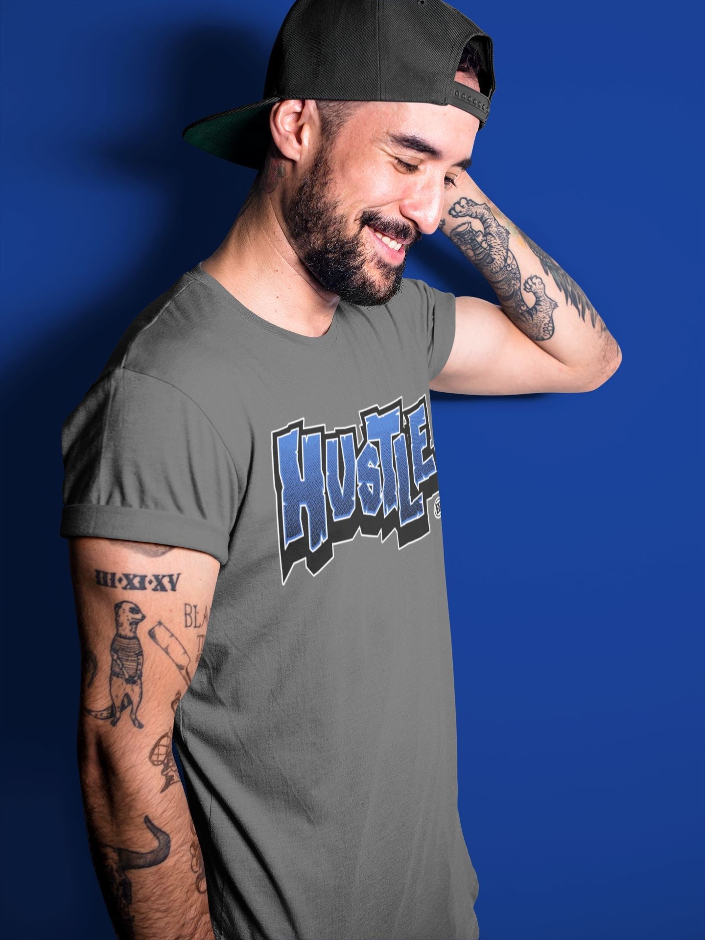 Hustle Graffiti Unisex Tops - Yeezy 350 Dazzling Blue