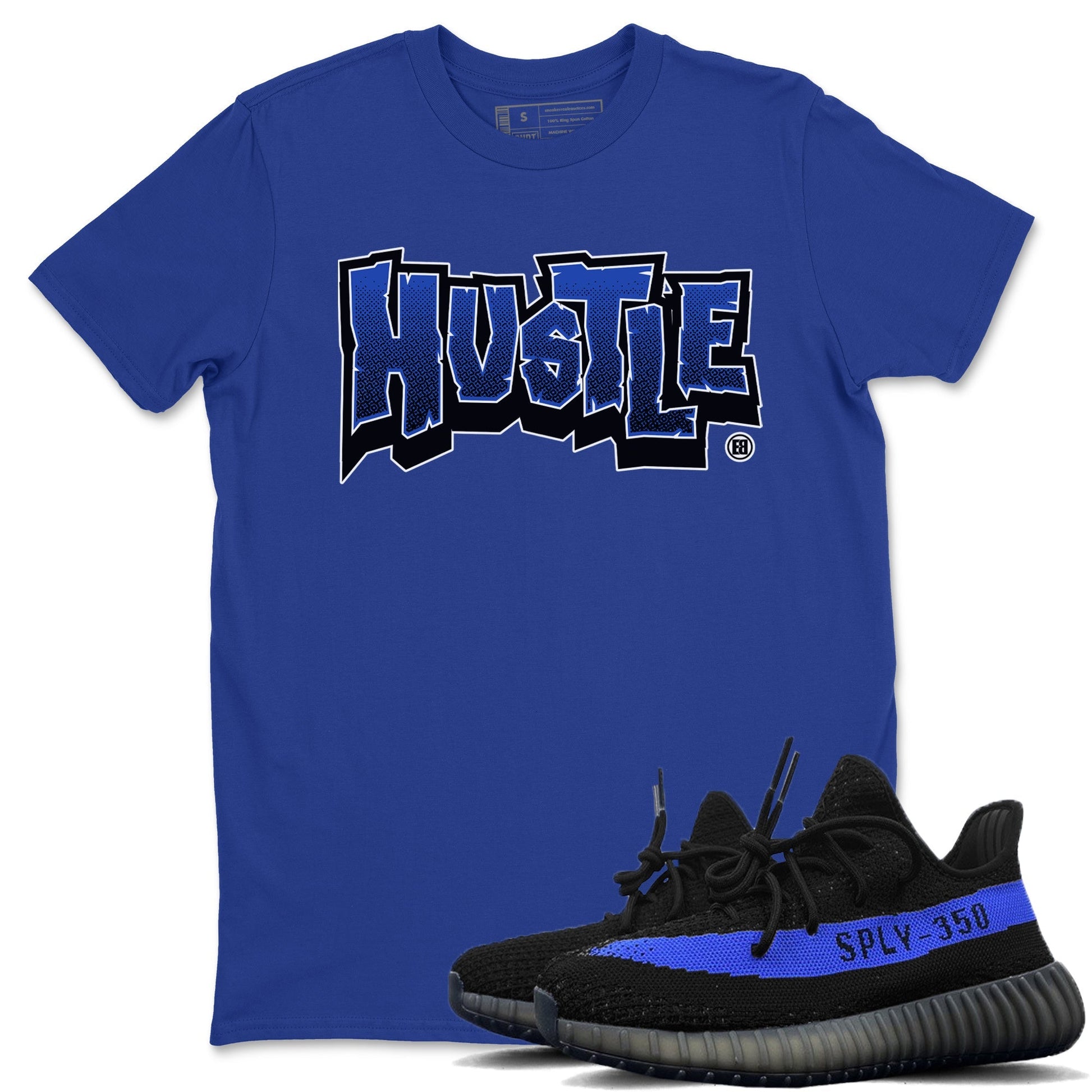 Hustle Graffiti Unisex Tops - Yeezy 350 Dazzling Blue