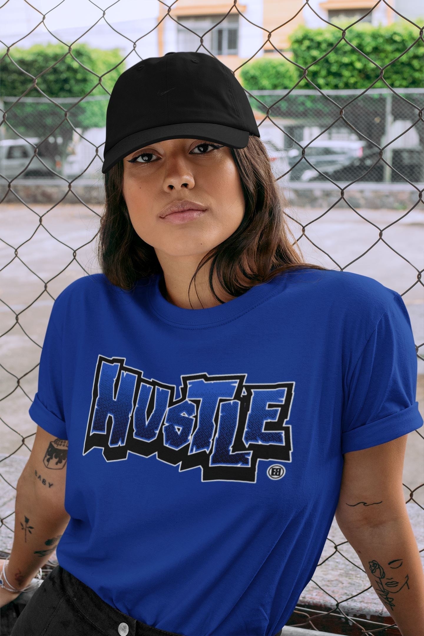 Hustle Graffiti Unisex Tops - Yeezy 350 Dazzling Blue