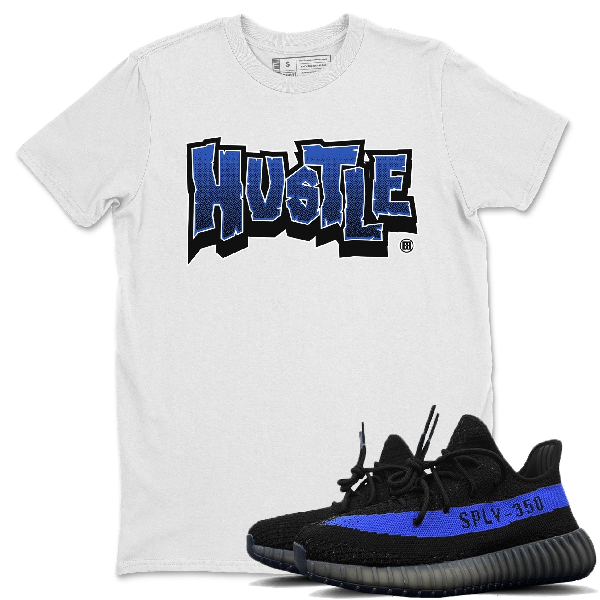 Hustle Graffiti Unisex Tops - Yeezy 350 Dazzling Blue