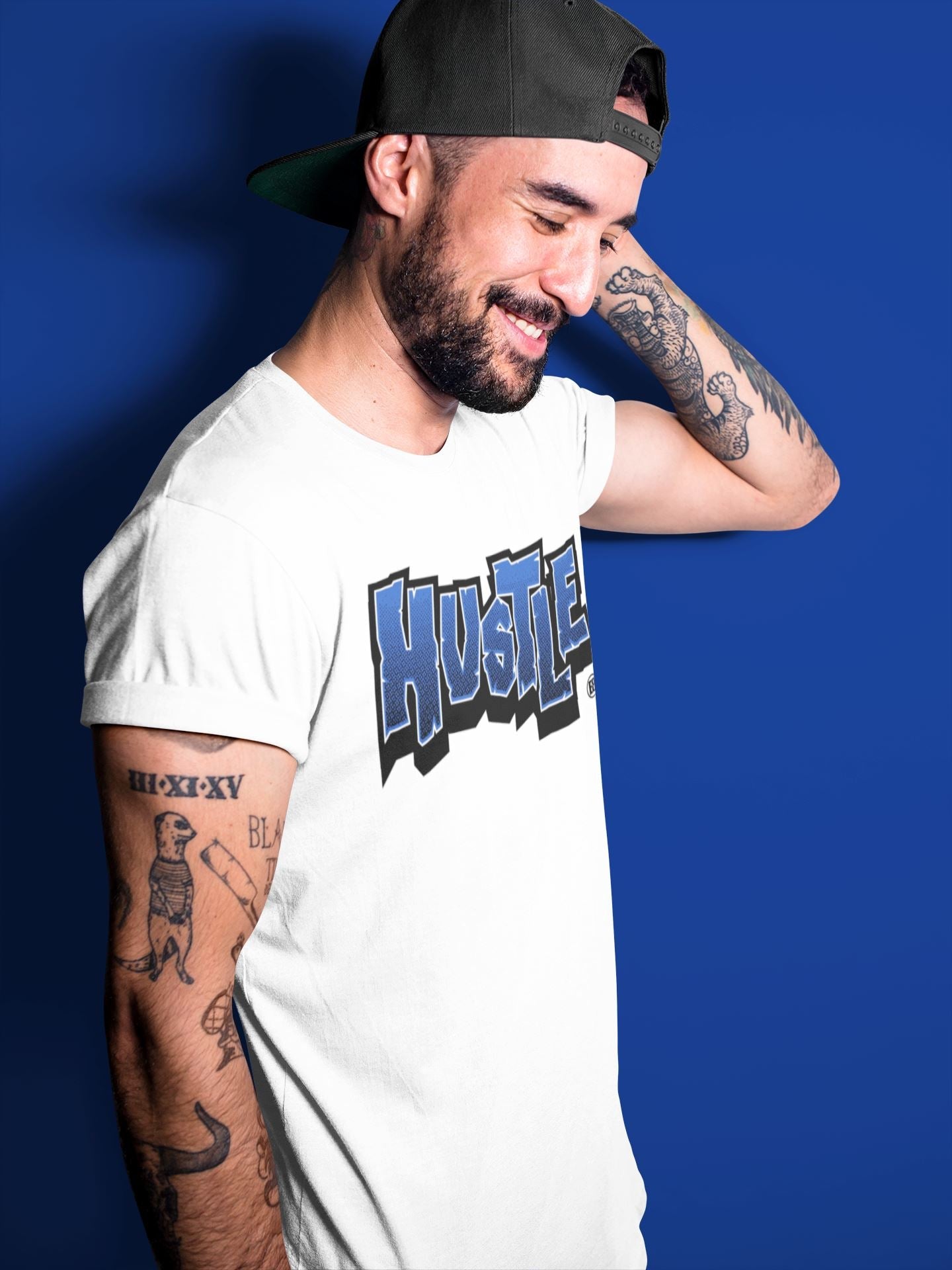 Hustle Graffiti Unisex Tops - Yeezy 350 Dazzling Blue