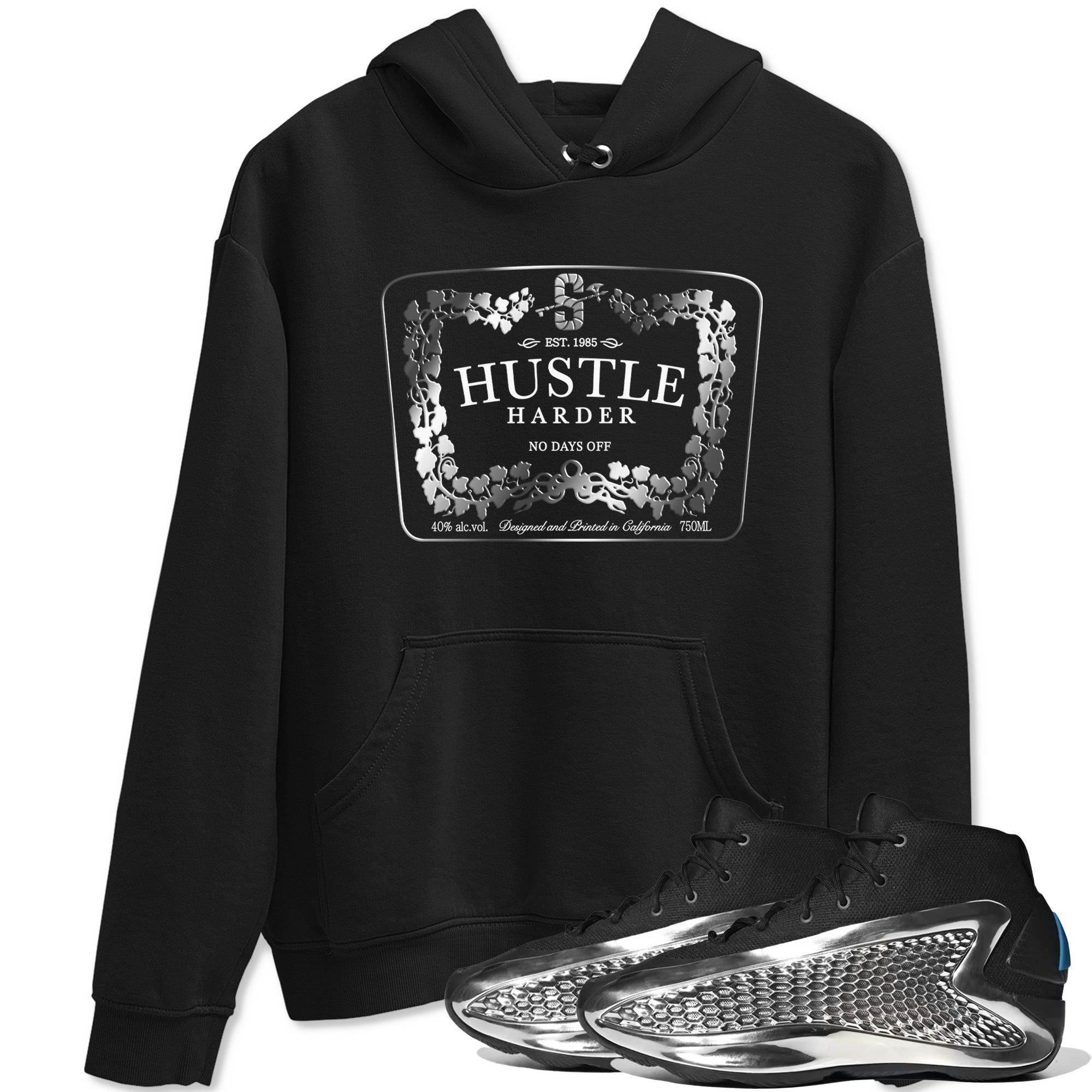 Hustle Harder Sneaker Tees - AE 1 Silver Metallic