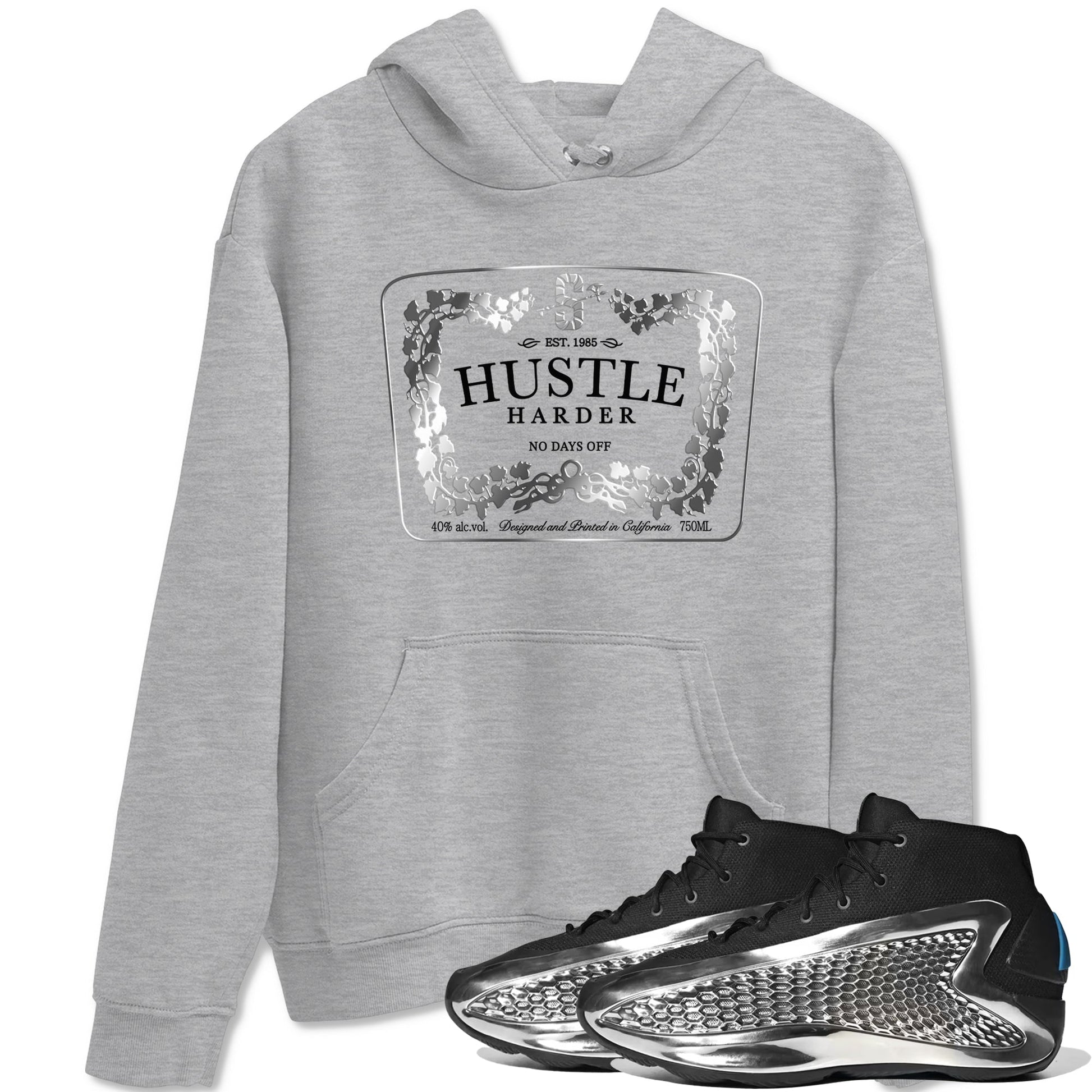 Hustle Harder Sneaker Tees - AE 1 Silver Metallic
