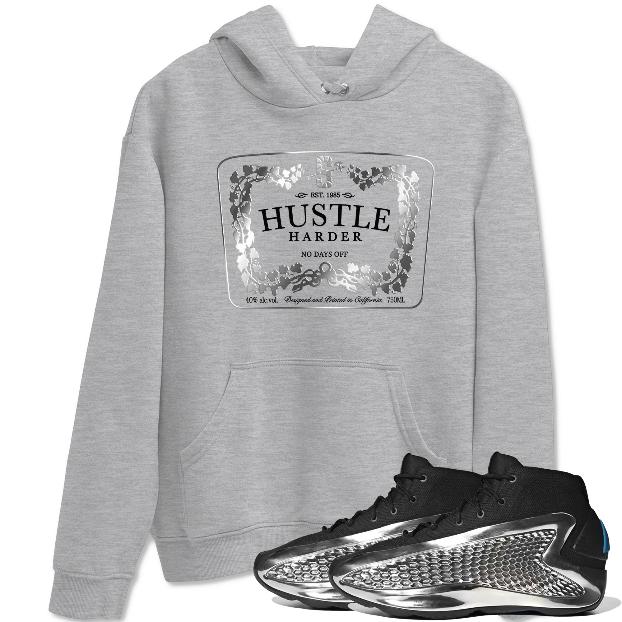 Hustle Harder Sneaker Tees - AE 1 Silver Metallic